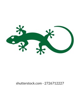 Silhueta de lagarto verde isolada no fundo branco ícone de ilustração simples