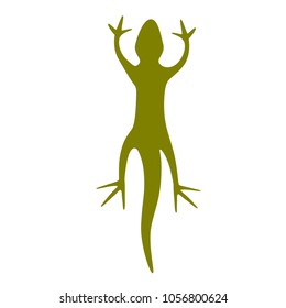 Green lizard silhouette.  Transparent background in vector file.