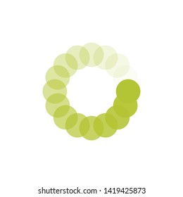 Green Loading circle icon. Buffer loader or preloader. Donload or Upload. Vector illustration isolated on white background.