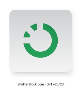 Green Loading icon in circle on white app button