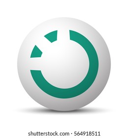 Green Loading icon on white sphere