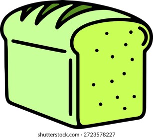 Grüner Laib Brot Symbol Einfach