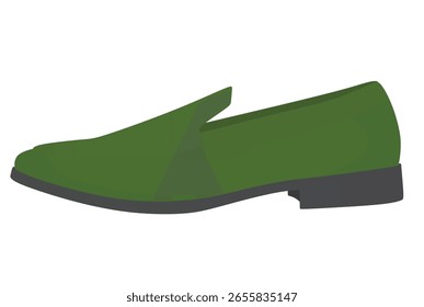 Green loafer shoes. vector illustration	
