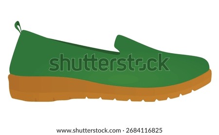 Green loafer shoes. vector illustration	