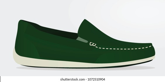 Green loafer. vector illustration
