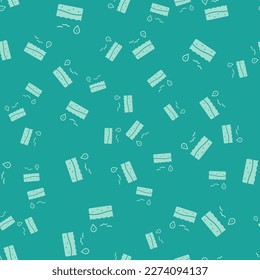Green Location with beach icon isolated seamless pattern on green background. Tropical beach landscape. Good sunny day.  Vector