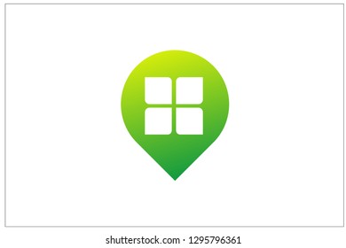 Green Location Building Logo