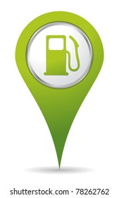 Green Location Gas Pump Icon