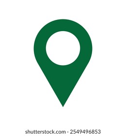 Icono verde de ubicación o pin de mapa. Vector del símbolo del perno de la Locación. aislado en el fondo blanco.