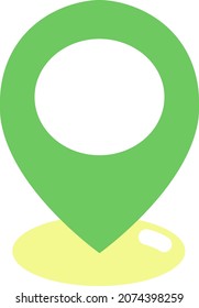 Marca de ubicación verde, ilustración, vector, sobre un fondo blanco.