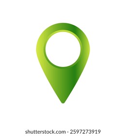 A green location marker icon with gradient shades, used in navigation and digital maps.