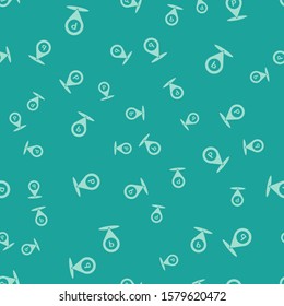 Green Location with parking icon isolated seamless pattern on green background. Street road sign.  Vector Illustration