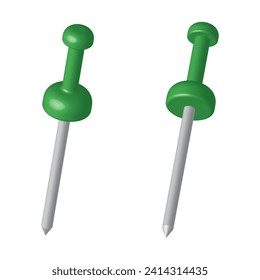 green location pin, map pin, vector illustration 
