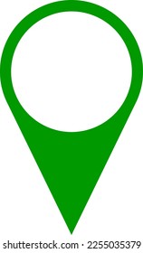 Green Location Pointer Pin or You Are Here Marker Sign Symbol Icon. Vector Image.