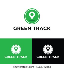 Green location tracker logo design