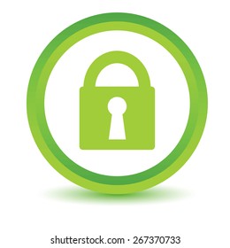 Green lock icon on a white background. Vector illustration