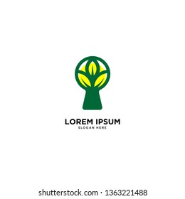green lock simple logo template vector illustration icon element isolated - Vector
