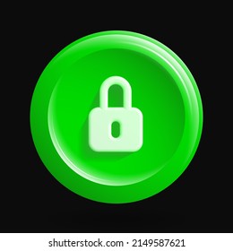 Icono Verde de Locker. Elemento de diseño aislado de seguridad. Ilustración del vector