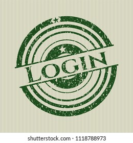 Green Login grunge style stamp