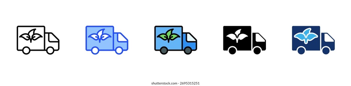 Coleção De Ícones De Logística Verde Com Vários Estilos