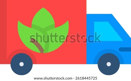 Green Logistics Icon Flat Vector Illustration