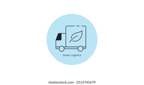 Green Logistics Sustainability Vector Icon for Eco-Friendly Supply Chain Solutions
