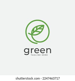 Verde natural en la hoja de círculo plantillas de diseño de logotipo abstracto emblemas icono para centros de medicina holística 