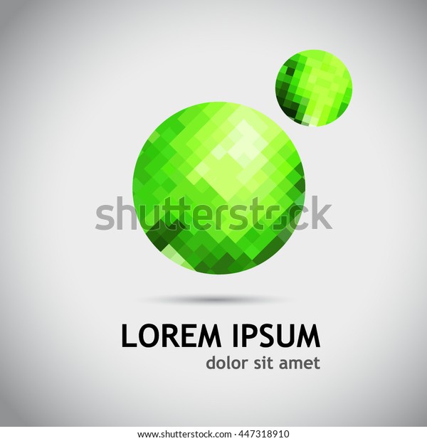 green logo is a\
circle of squares.\
Vector