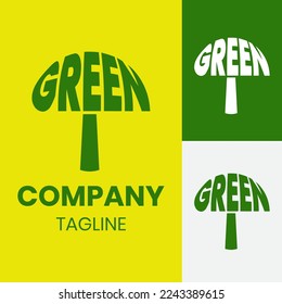 El diseño del logotipo verde puede utilizarse para marcas y negocios