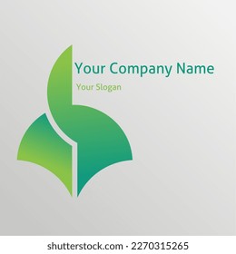 Green Logo design geometric for company, it is editbale