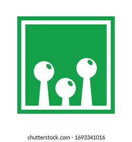 green logo design icon. about health