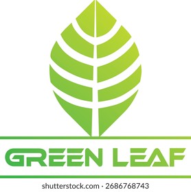 Diseño de logo verde. Diseño de logotipo de hoja verde. Diseño de logotipo natural u orgánico. Jardinería y diseño de logotipo agrícola o agrícola