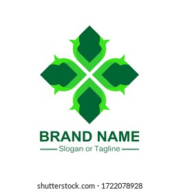 Green Logo Design with Nature Color. Creative Concept Ideas of  Business or Company Plan.