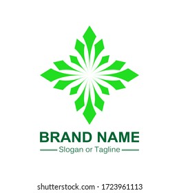 Green Logo Design with Nature Color. Creative Concept Ideas of  Business or Company Plan.