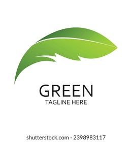 Grünes Logo Design, einfaches Konzept Premium Vevtor
