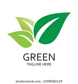 Green logo design simple concept Premium Vevtor