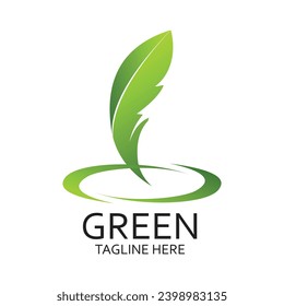 Diseño de logotipo verde concepto simple Premium Vevtor
