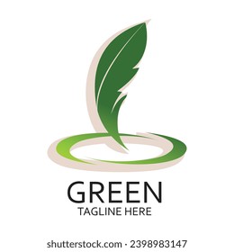 Diseño de logotipo verde concepto simple Premium Vevtor