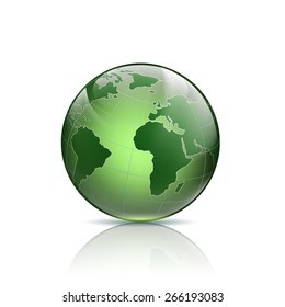 Green logo Earth. Vector image.