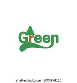 green logo with fir tree image