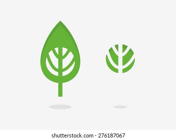 green the logo nature simple set