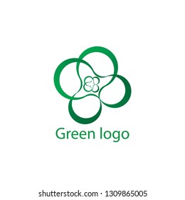 Green logo on white background
