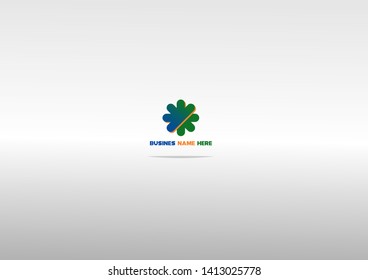 Green logo round circle shape. Modern corporate logo design concept