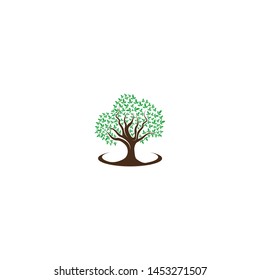 Green logo of tree ecology nature element vector