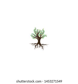 Green logo of tree ecology nature element vector