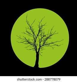Green logo with tree on black background.