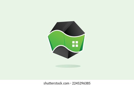 green  logo vector eps trendy design for real estate business on white background