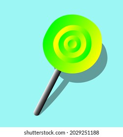 Green lollipop and its shade falling texture in vector design