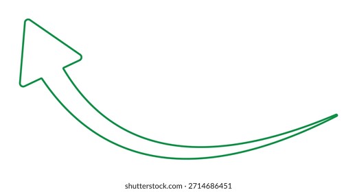 green long arrow . green curved arrow pointing to left . green long curved arrow. green curved arrow. arrows icon for your website, design, logo, app, UI., curved sign.