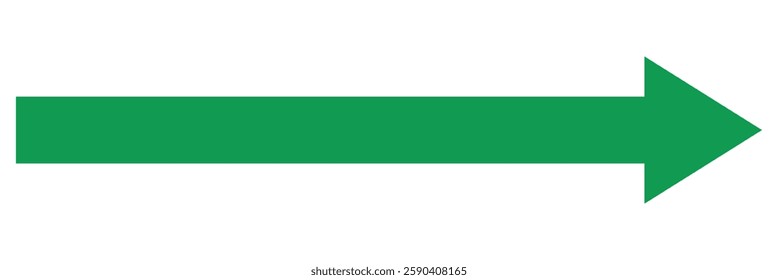 green long arrow . Long arrow icon.  flat style Arrow on a white background.Long arrow icon.